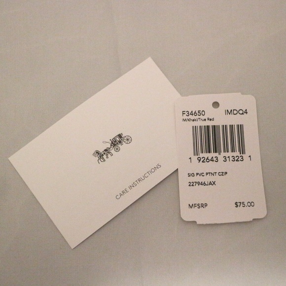 Coach Corner Zip Wristlet, True Red - Picture 7 of 7